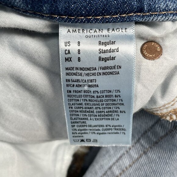 American Eagle Jeans Womens 8 Curvy Super High Rise Baggy Straight Denim - Picture 9 of 9